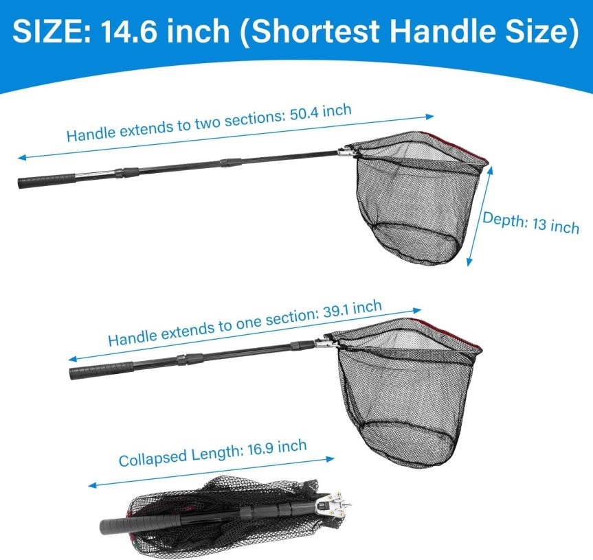 Portable Telescopic Fishing Net with Handle and Storage Bag - Image 2